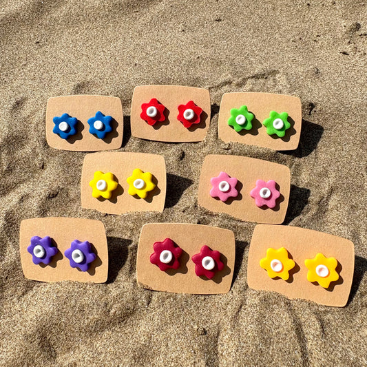 Flower Clay Stud Earrings
